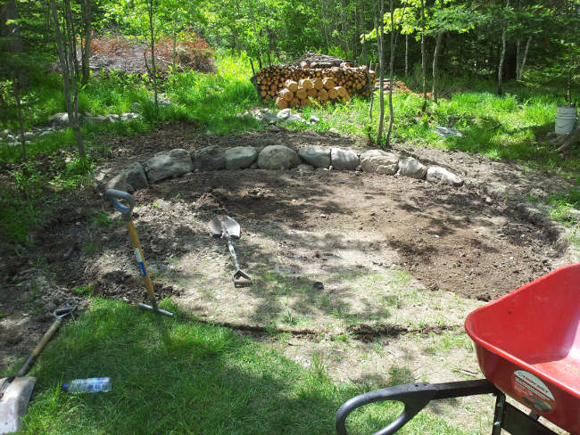 fire pit rond dans la cour arrière